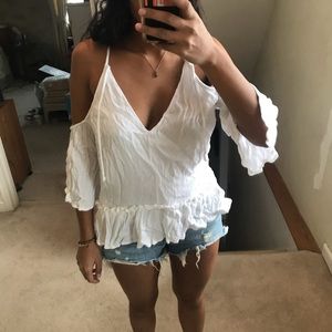 Urban Outfitters (ecoté) cold shoulder flowy top